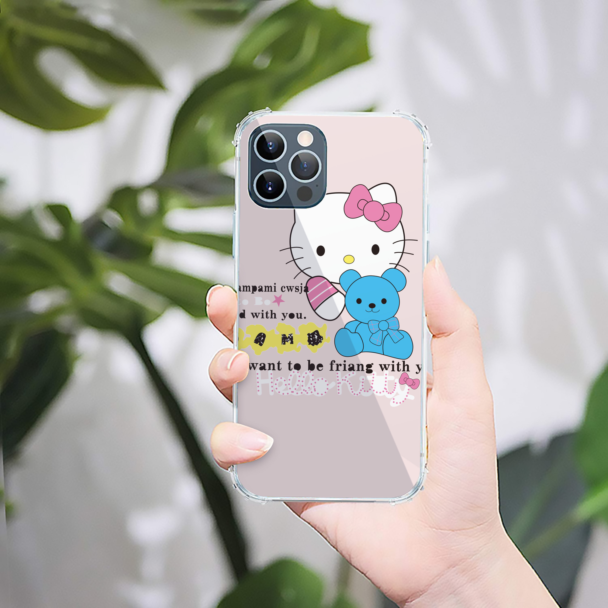 （画像用） Hello Kitty ハローキティ 【iPhone 12シリーズ対応】透明スマホケース（クリアソフトケース）